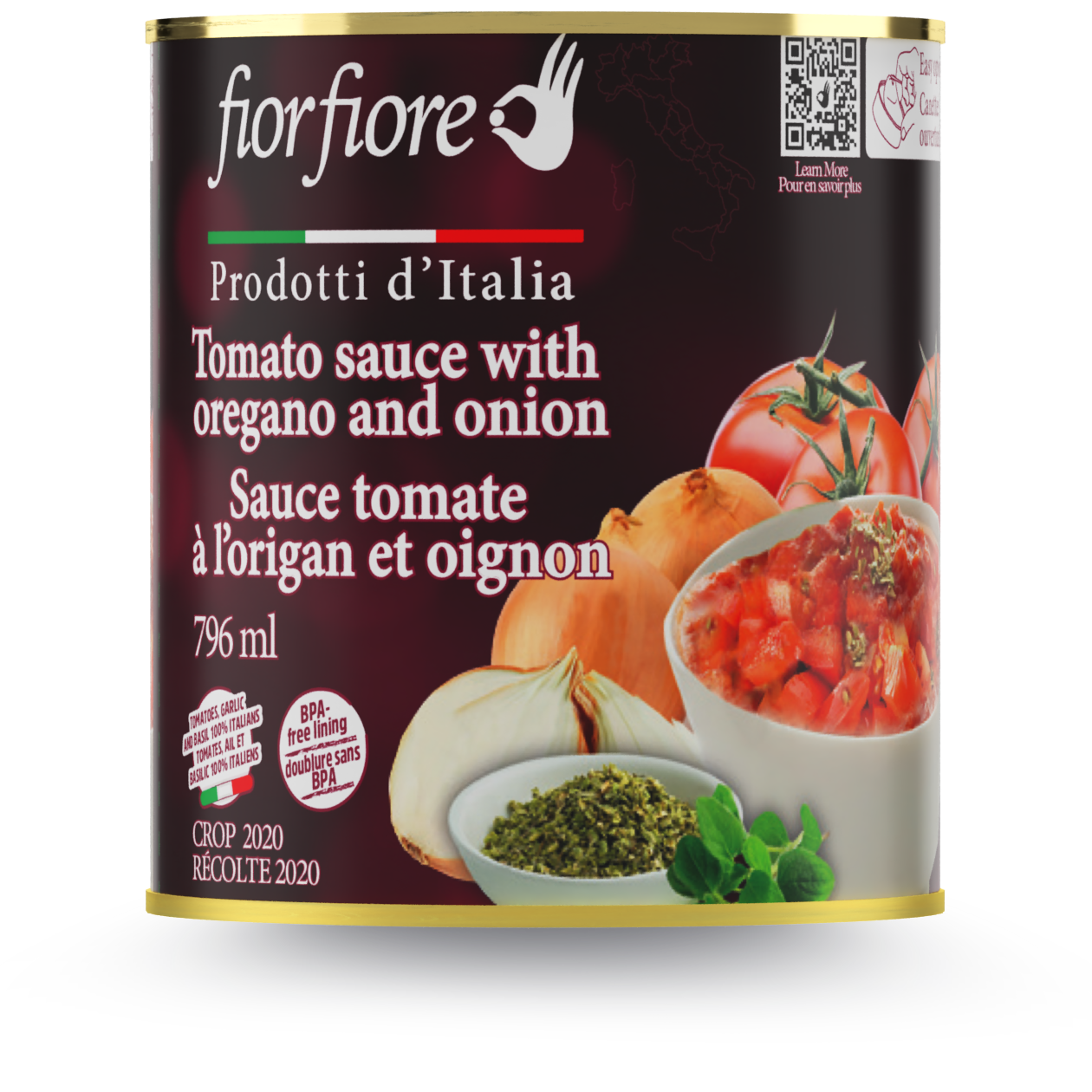Tomato sauce with oregano and onion