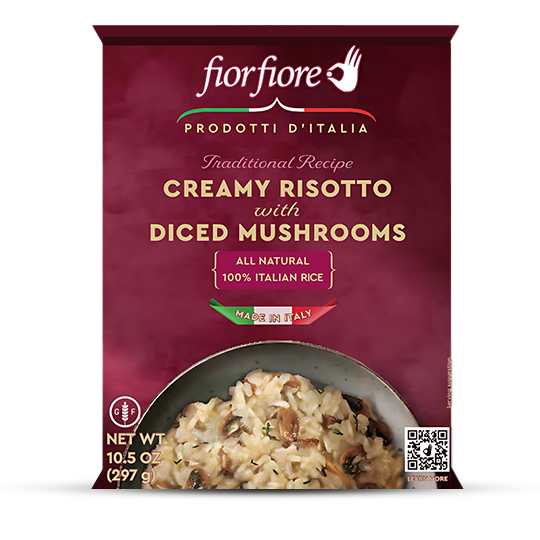 Creamy Risotto with Diced Mushrooms: