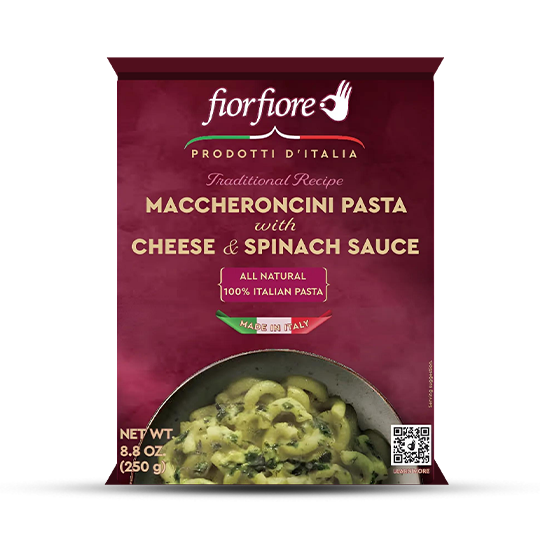 Maccheroncini Pasta with Cheese & Spinach Sauce